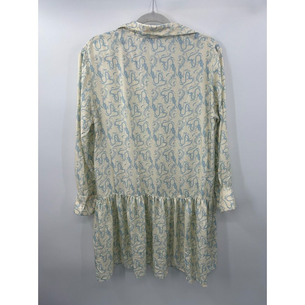 Sandro Paris Rozie Ecru Dress Women's Silk Beige Shift Size 40 - Picture 3 of 11